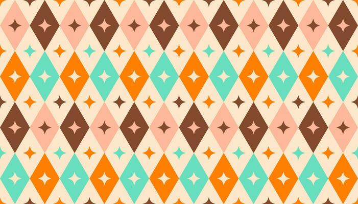 Mid century modern seamless pattern for tablecloth, oilcloth, bedclothes or other textile design. Sixties retro vintage wallpaper.