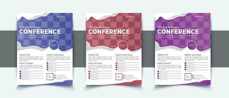 Professional business conference flyer design and corporate poster vector