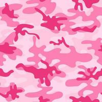 Pink camouflage seamless pattern in Pinkcore style. Vector camouflage for clothing design. Pink camouflage military pattern