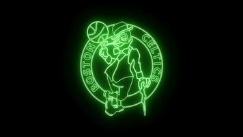 pallacanestro logo con neon effetto