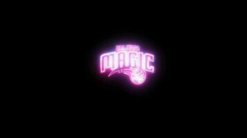 pallacanestro logo con neon effetto video