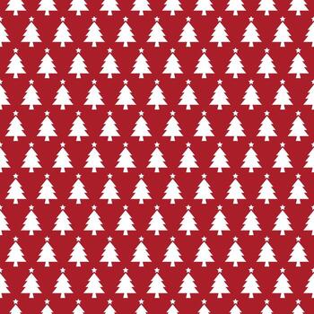 sin costura modelo con abeto arboles en rojo y blanco. vector