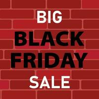 Black Friday logo on brick background. vector