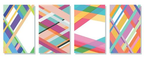 A set of colorful striped backgrounds. vector