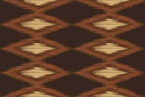 Ethnic Ikat fabric pattern geometric style.African Ikat embroidery brown Ethnic oriental pattern brown background. Abstract,vector,illustration.Texture,wallpaper,frame,decoration,carpet,motif. vector