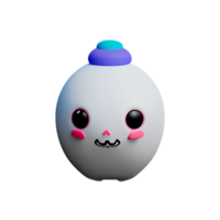 3d fofa pequeno fantasma personagem, vaias, dia das Bruxas de ai generativo png