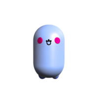 3d fofa pequeno fantasma personagem, vaias, dia das Bruxas de ai generativo png