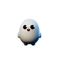 3d carino poco fantasma carattere, fischi, Halloween di ai generativo png