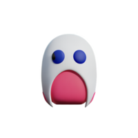 3d carino poco fantasma carattere, fischi, Halloween di ai generativo png