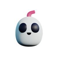 3d carino poco fantasma carattere, fischi, Halloween di ai generativo png