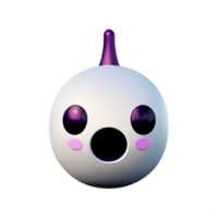 3d linda pequeño fantasma personaje, abucheos, Víspera de Todos los Santos por ai generativo png