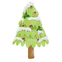 acquerello cartone animato Natale alberi con decorazioni. png