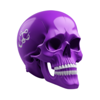 Purple Skull 3D PNG Image Transparent Background Ai Generative