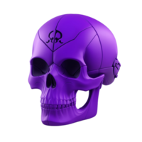 Purple Skull 3D PNG Image Transparent Background Ai Generative