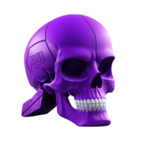 Purple Skull 3D PNG Image Transparent Background Ai Generative