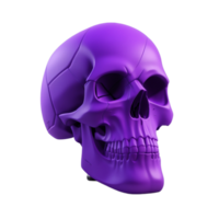 Purper schedel 3d PNG beeld transparant achtergrond ai generatief