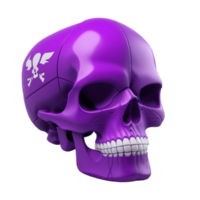 Purple Skull 3D PNG Image Transparent Background Ai Generative