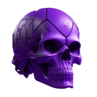 Purple Skull 3D PNG Image Transparent Background Ai Generative