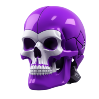 Purple Skull 3D PNG Image Transparent Background Ai Generative