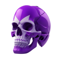 Purple Skull 3D PNG Image Transparent Background Ai Generative