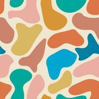 Naive playful abstract shapes seamless pattern vector