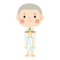 Man Newly for ordained Buddhist vector