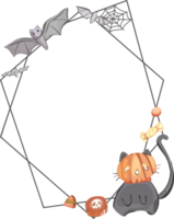 Halloween scary frame on transparent background. png