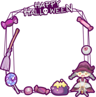 Halloween scary frame on transparent background. png