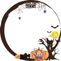 Halloween scary frame on transparent background. png