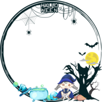 Halloween scary frame on transparent background. png