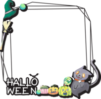 Halloween scary frame on transparent background. png