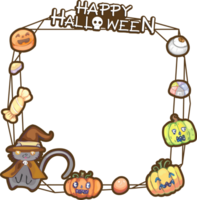 Halloween scary frame on transparent background. png