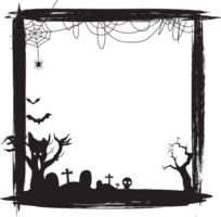 Silhouettes halloween scary frame. png