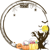 Halloween scary frame on transparent background. png