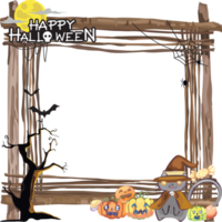 Halloween scary frame on transparent background. png