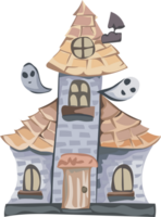 Halloween castello illustrazione su trasparente sfondo. png