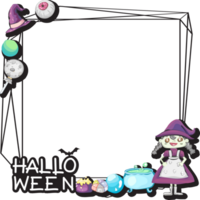 Halloween scary frame on transparent background. png