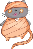 Halloween cute cat on transparent background. png