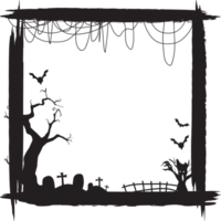 Halloween scary frame on transparent background. png