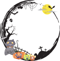 Halloween scary frame on transparent background. png