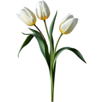 White tulips illustration. AI Generative png