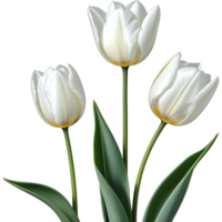 bianca tulipani illustrazione. ai generativo png
