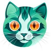 Cat face cartoon character emoji. AI Generative png