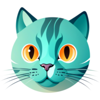 Cat face cartoon character emoji. AI Generative png