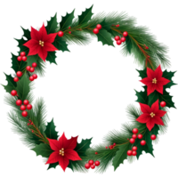 Christmas wreath illustration. AI Generative png