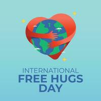 International Free Hugs Day design template good for celebration usage. hugs design template. heart vector illustration. vector eps 10. flat design.