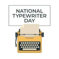 National Typewriter Day design template good for celebration usage. typewriter vector design. flat design. vector eps 10.