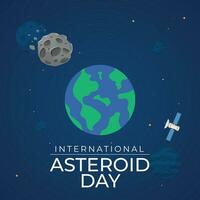 International Asteroid Day design template good for celebration usage. asteroid vector design. flat design. vector eps 10.