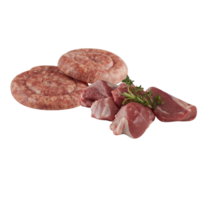 Fresh pork, sausage cut out isolated transparent background png