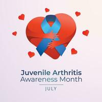 Juvenile Arthritis Awareness Month design template good for celebration usage. blue ribbon vector template. flat design. vector eps 10.